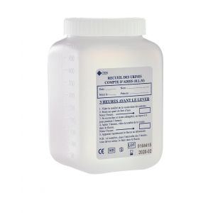 Flacon rond PEHD double fermeture 500 ml. Flacon aseptique.