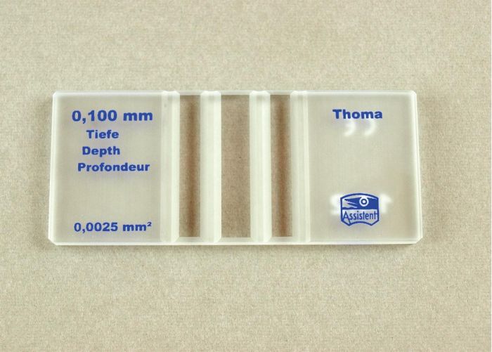 Cellule de numération Thoma, avec pinces
