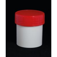 Flacon 160ml en polystyrène blanc opaque cape à vis rouge ionisé