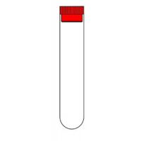 Tube 20ml en polypropylène fond rond 21x95mm bouchon rentrant rouge irradié