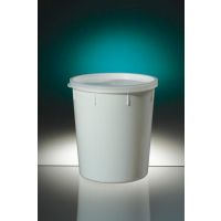 Pot tronconique 400ml en polypropylène blanc opaque cape à pression translucide irradié