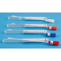 Ecouvillon standard tige plastique bouton coton charbon stérile en tube unitaire