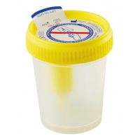 Flacon 120ml en polypropylène pour ECBU avec prise pour tube sous vide stérile