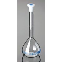 Fiole jaugée en verre Glassco 25ml classe A col rodé avec bouchon en polyéthylène