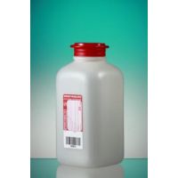 Flacon 500ml  avec 10mg thiosulfate de sodium en polyéthylène cape à pression inviolable rouge irradié emballage unitaire