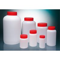 Flacon 500ml en polyéthylène rond  cape à vis rouge double fermeture large ouverture