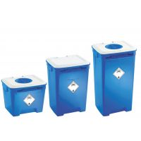 Fût Pacazur® 60L bleu pour déchets cytotoxiques, couvercle avec obturateur