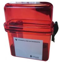 Boîte de transport étanche en polystyrène Minibox XL pour 7 tubes 5-10ml 120x45x110mm, rouge LABELIANS