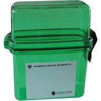 Boîte de transport étanche en polystyrène Minibox XL pour 7 tubes 5-10ml 120x45x110mm, verte LABELIANS