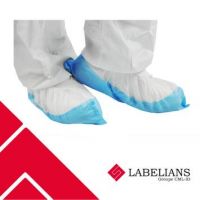 Sur-chaussure en polypropylène avec semelle imperméable anti-dérapante bleue