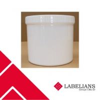 Pot en polypropylène blanc, 1500ml, avec couvercle inviolable