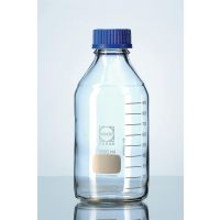 Flacon en verre Duran® 50ml gradué GL32 avec bouchon à vis et bague de déversement en polypropylène