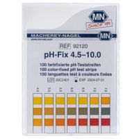 Papier indicateur de pH en bandelettes pH-Fix pH 4,5-10,0 échelon 0,5, boite de 100